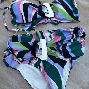 PatBO Multicolor Striped Bikini